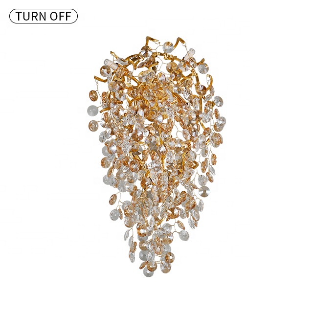 Full crystal wall lamp luxury sun crystal hotel lamp decorative wall lamp for villa