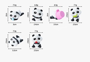 Tendance 2026 Miniatures en résine délicates et modernes-orientales, style 'Bamboo-shadow Drifter', représentant des pandas, au design doux et élégant, pour étagère, cadeau, DIY - Product Image 3