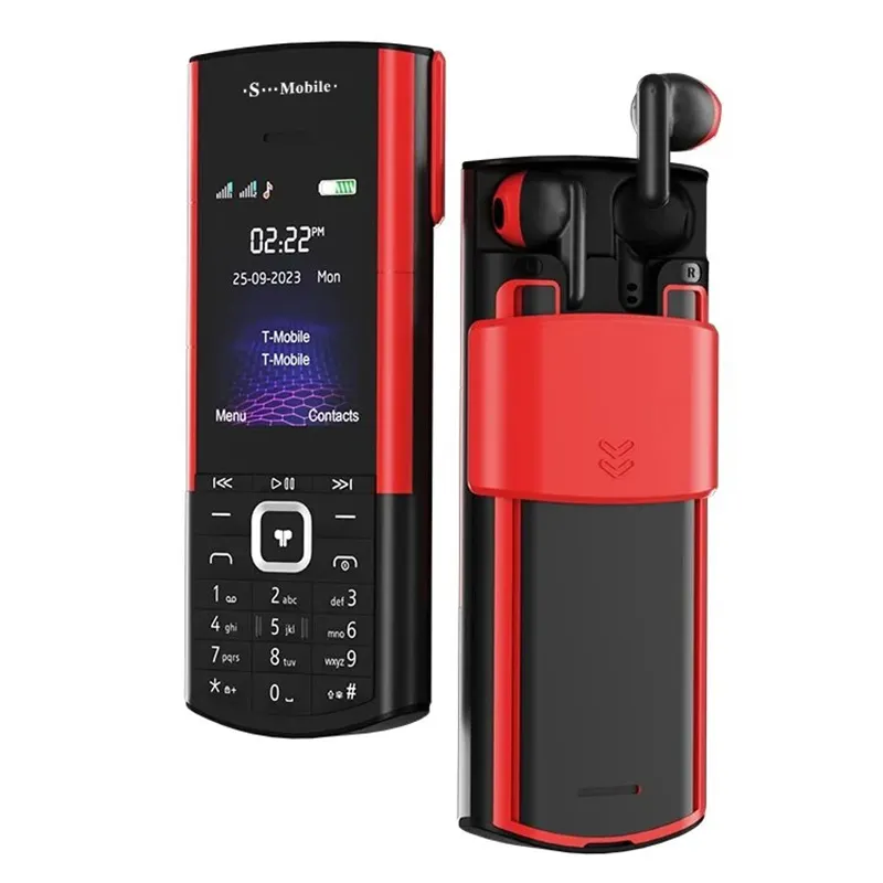 تصميم جديد S5710 بوصة ثنائي الشريحة 2G GSM زر مفتوح ميزة الهاتف المحمول الهاتف مع سماعات أذن TWS