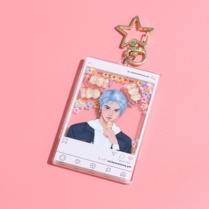 Vigreat Hot Bán OEM hoạt hình <span class=keywords><strong>Shaker</strong></span> Keychain Acrylic Hologram <span class=keywords><strong>Shaker</strong></span> với sự quyến rũ - Product Image 3