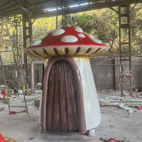 Grande Statue de Champignon Géant en Fibre de Verre pour Pâques, 230 cm, Étanche et Durable, pour Extérieur, Vente Chaude pour Noël et Pâques