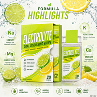Bandes électrolytiques orales à dissolution rapide OEM ODM saveur citron vert et citron, favorisent la récupération fonctionnelle musculaire, complément alimentaire à marque privée