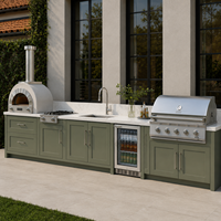 Cuisine barbecue extérieure  et station de grill pour villas Four électrique encastré sur mesure et gril en acier inoxydable