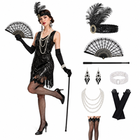 Serre-tête Flapper Noir en Acrylique pour Femme Années 20 - Accessoire de Costume Gatsby des Grands Délires pour Fête Thème Halloween