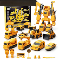 Bloques de Construcción Magnéticos 6 en 1, Juguete Robot, Vehículo de Construcción, Juego de Juguetes Educativos STEM para Niños