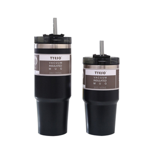 Realizza bicchiere da 30 once in acciaio inossidabile isolato sottovuoto per bambini bicchiere da caffè nero opaco da viaggio con <span class=keywords><strong>tazza</strong></span> termica in paglia - Product Image 1
