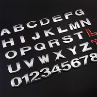 Autocollants de Voiture en Métal 3D DIY, Lettres et Chiffres Argentés Chromés, Logo, Accessoires Automobiles en ABS