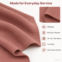 Serviettes de table en tissu commercial 20x20 classiques, faites à la main, réutilisables, rose poudré, en polyester filé MJS 240GSM, pour restaurant et hôtel