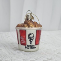 Décorations de Noël en verre soufflé de haute qualité en forme de poulet en conserve, idéales pour les décorations artisanales sur les sapins de Noël