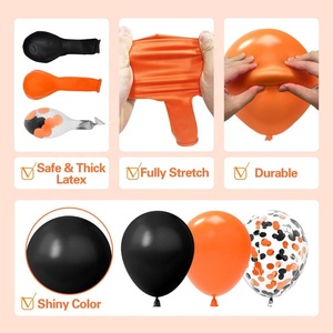 Nouveau kit d'arche de ballons d'Halloween, ballons en latex noir et orange avec confettis et ballons étoiles pour la décoration de fête d'<span class=keywords><strong>anniversaire</strong></span> pour adultes - Product Image 3