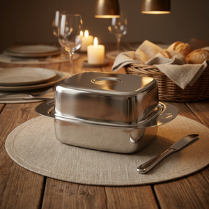 Stainless Steel Square Food <b>Container</b> With Clip-On Lid Stackable Microwave Safe For Travel And <b>Fridge</b> Use - Product Image 5