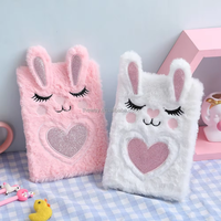Carnet de notes en peluche avec cadenas, joli journal A5 pour adolescentes, école
