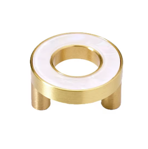 ダブルホールシェルノブワードローブプルアクリル真鍮ドア引き出しノブハンドル - Product Image 3