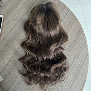 Yeni varış 16 inç kahverengi balayage renk 7*8 + 4*4 ipek taban avrupa işlenmemiş insan saçı toppers - Product Image 1