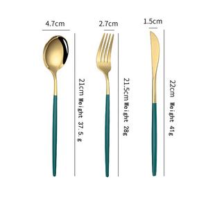 Ensemble de couverts <span class=keywords><strong>portugais</strong></span> de haute qualité en argent, cuillère et fourchette en acier inoxydable doré, <span class=keywords><strong>artisanat</strong></span> moderne pour la maison, mariage, boîte de rangement - Product Image 6