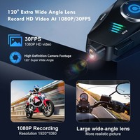 Casque de moto Q28 avec caméra et écouteurs sans fil, interphone pour 2 personnes, caméra 1080P, casque de moto Bluetooth