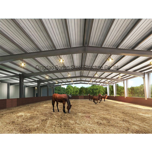 50X20X10 Hangar d'équitation intérieur en acier léger et économique, préfabriqué, avec services de soudage et de découpe - Product Image 4