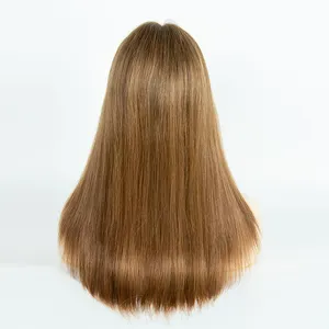 Kadınlar Toppers için saç Mono taban peruk 100% gerçek insan saçı manikür hizalanmış klip