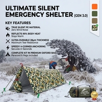 Tente de Secours d'Urgence Premium 3.0 28UM Imperméable, Coupe-Vent, Silencieuse, Kit Abri Spatial en PE
