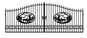 鹿牛馬の設計ドライブウェイゲート20ft、18ft、16ft、14ft工場直販ドライブウェイスチールゲートジンクスチールフェンスゲート - Product Image 4