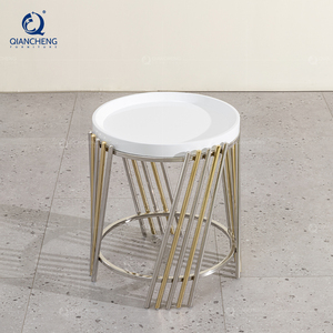 Metà del <span class=keywords><strong>secolo</strong></span> marocchino 40mm Mdf tavolino per la casa moderno telaio in acciaio rifinito oro centro caffè tè divano tavolo - Product Image 5