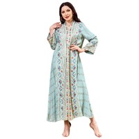 Robe de soirée élégante pour femme, style arabe du Moyen-Orient, en polyester, à manches longues, col en V, ample, ornée de paillettes et de perles, Nouvelle collection Printemps 2025, pour le commerce extérieur