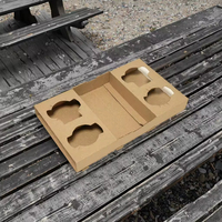Porte-gobelets à café en carton biodégradable écologique avec poignée pour les commandes à emporter