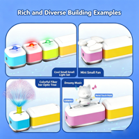 Ensemble de jouets éducatifs en plastique magnétique STEM en gros, blocs de construction avec module de ventilateur musical et lumière LED pour enfants de 4 à 6 ans