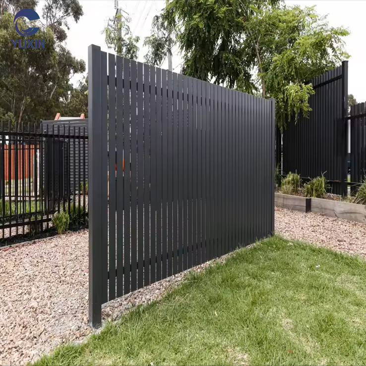 factory metal white black Welded Powder Coating slat vertical garden Aluminum Vertical Blade Fence for outdoor home garden