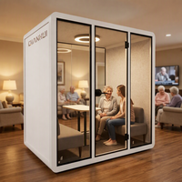 Cabine insonorisée pour studio de travail, bureau personnel pour 6 personnes avec lumière naturelle 4000K, style américain, certifiée CE/ISO