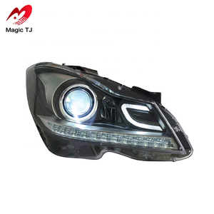 2011-2014 <span class=keywords><strong>Mercedes</strong></span> <span class=keywords><strong>C180</strong></span> C200 C260 <span class=keywords><strong>W204</strong></span> fari a LED aggiornamento 6000k DRL obiettivo del proiettore montaggio LED modificato - Product Image 3