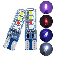 Luz Estroboscópica LED RGB T10 W5W 3030 SMD 8 LED, Iluminación Interior para Auto, Bombilla de Lectura, Luz de Posición, Lámpara para Matrícula