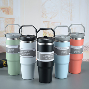 Double Wall 18&8 Stainless Steel 20oz Insulated Food-Safe Hot/<b>Cold</b> Coffee Travel Tumbler <b>Straw</b> Modern Vacuum Flask Customized - Product Image 1