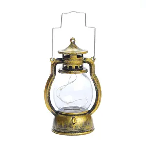圣诞装饰品礼品创意复古小灯笼发光二极管电子蜡烛灯便携灯笼