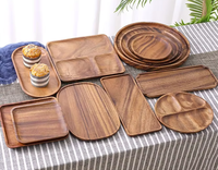 Plateau de service en bois personnalisé pour la vente en gros – Assiette en bois pour café, snacks, fruits, thé, gâteaux – Idéal pour la présentation à domicile