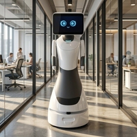 Robot de Service d'Accueil Intelligent avec Application, Télécommande, Recharge Automatique, Dialogue Vocal et Gestion des Visiteurs pour Hôtels, Bureaux et Halls d'Accueil