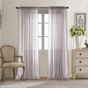 Pour rideaux plaine ballon rideau salon chambre balcon semi-occultant prêt à l'emploi Polyester moderne rideaux toutes saisons - Product Image 1