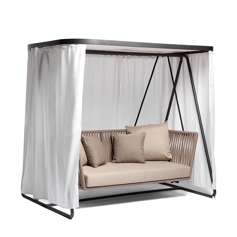 balançoire double au sol (avec coussin et oreiller)