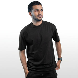 Camiseta Negra Lisa para Hombre, 100% Algodón, Color Sólido, para Comodidad Diaria - Product Image 1