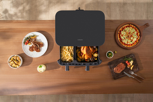 <span class=keywords><strong>Friteuse</strong></span> à <span class=keywords><strong>air</strong></span> carrée double panier 10L 2600W avec circulation d'<span class=keywords><strong>air</strong></span> <span class=keywords><strong>chaud</strong></span> 360°, compatible lave-vaisselle, fonctionnement intelligent à une touche pour cuisiner - Product Image 2