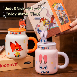 <span class=keywords><strong>Mug</strong></span> en céramique <span class=keywords><strong>Disney</strong></span> avec paille, couvercle et poignée, tasse à café ou à lait pour enfants et usage domestique, cadeau de Noël - Product Image 3