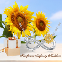 Collier Sunflower Infinity en argent sterling 925 You Are My Sunshine