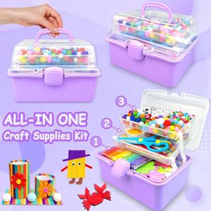 ชุดอุปกรณ์งานฝีมือออลอินวันขนาดใหญ่พิเศษ 1500+ ชิ้น ผลิตจากพลาสติกได้รับการรับรองมาตรฐาน CE สำหรับเด็ก ทำโครงการ DIY งานฝีมือ และอุปกรณ์กลับไปโรงเรียน - Product Image 4