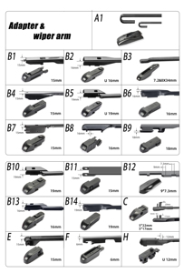 ใบปัดน้ำฝนรถยนต์จากโรงงานโดยตรง ขนาด 12-28 นิ้ว โค้งรับกับกระจกอย่างสมบูรณ์แบบ สำหรับรถยนต์โตโยต้า โคโรลล่า แคมรี่ ไฮลักซ์ RAV4 - Product Image 6