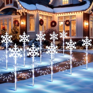 Lumière solaire LED pour pelouse, motif neige, lumières de Noël pour jardin, extérieur, étanche IP44, couleurs personnalisées, installation facile, dimmable, CRI - Product Image 2