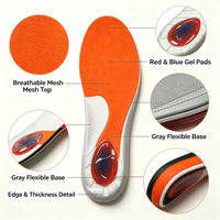 Semelles intérieures de sport en gel EVA absorbant les chocs, confortables, écologiques, inserts de chaussures amortissants pour les activités de plein air, hommes et femmes