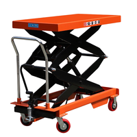 Table élévatrice hydraulique mobile 1 tonne, élévateur à ciseaux portable sur roues, en fer/métal, électrique, 910x500x52mm