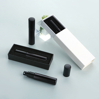 SUMEEAR 10ml Vaporisateur de parfum en verre noir mat électroplaqué de qualité supérieure, à pression, à brume fine, portable et rechargeable, diffuseur à bâtonnets