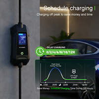 Borne de recharge portable triphasée 11 kW pour VE, Type 2 IEC 62196-2 CEE Rouge 16A Type A, avec RCD 30mA, courant réglable, application optionnelle, B2B OEM