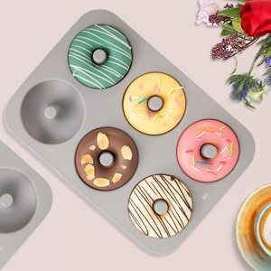 Food Grade Non-Stick <b>Silicone</b> Donut Mold Dishwasher Safe Heat Resistant LFGB <b>Silicone</b> Bagels <b>Baking</b> Pan Doughnut <b>Silicone</b> Mold - Product Image 4